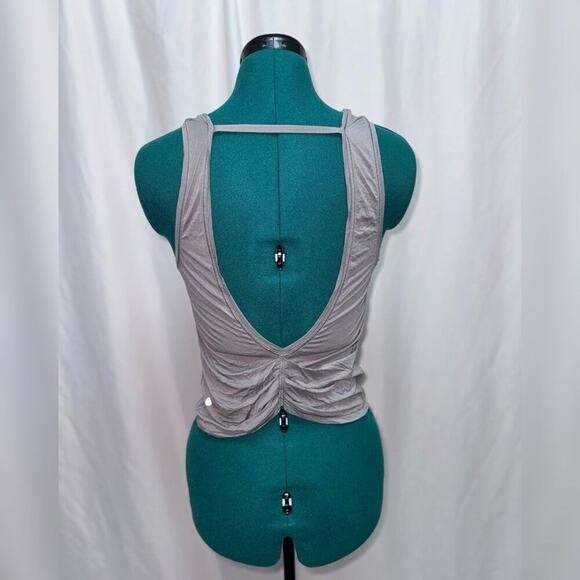 Lululemon steel gray high neck open back tank top | Sz 4 (NO SIZE TAG) - Picture 5 of 5